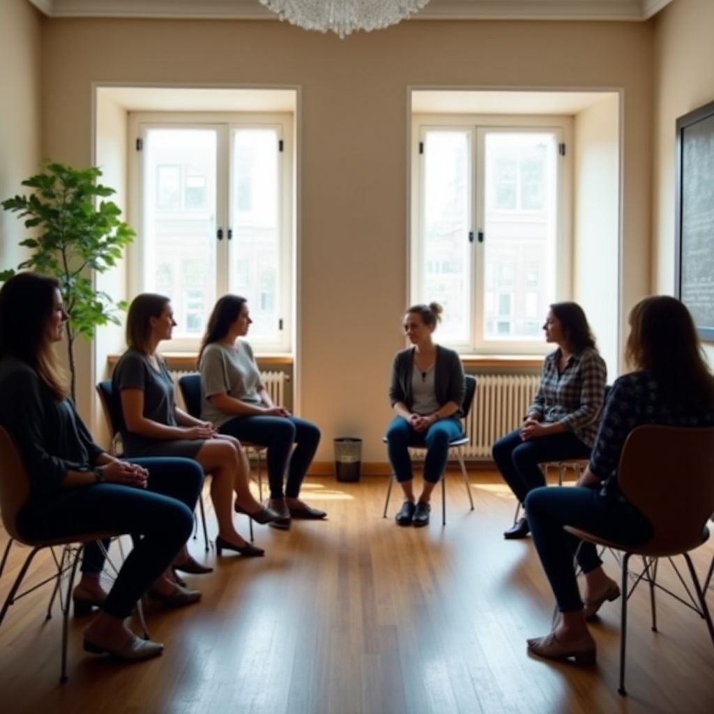 Grup terapisi için düzenlenmiş bir oda